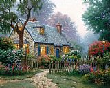 Thomas Kinkade Foxglove Cottage painting